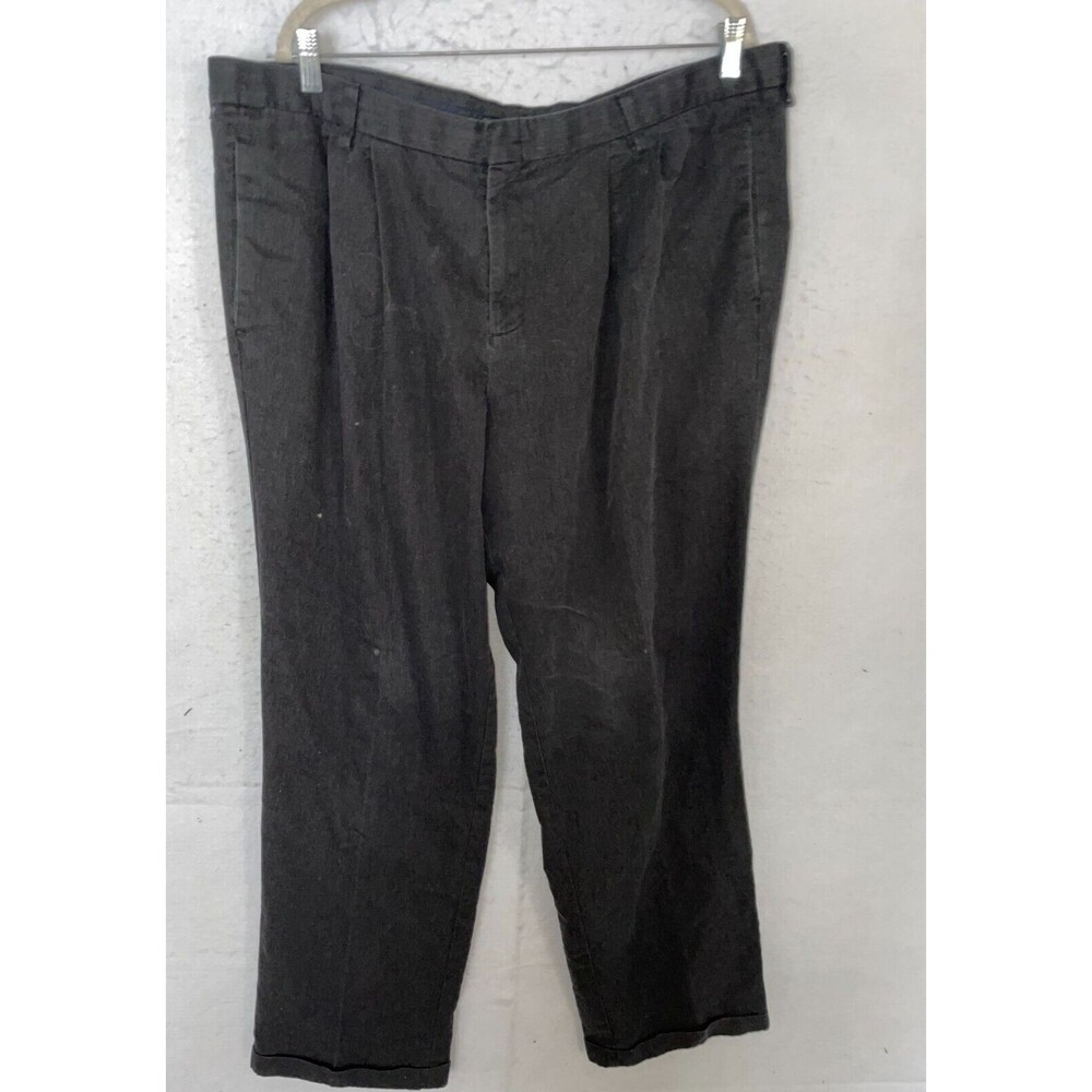 Dockers Mens Pants 42 X 30 Easy Khaki Classic Fit Pleated Gray Stain Defender